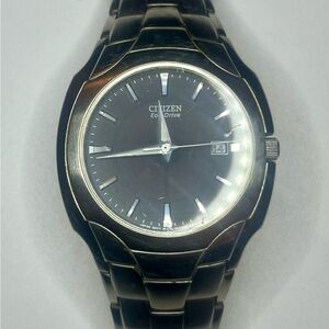 Citizen Eco-Drive Silver and Black stainless steel watch